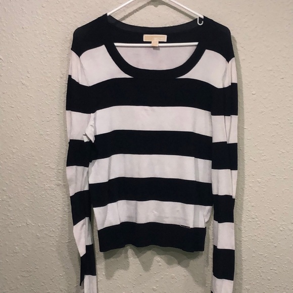 MICHAEL Michael Kors Sweaters - MICHAEL MICHAEL KORS Women’s Blue & White Striped Nautical Stretchy Sweater Sz M